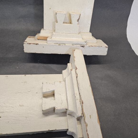 Architectural Salvage 2 Antique Fire Place Mantel or Door Trim Corners Wood